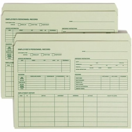 Smead EMPLOYEE RECORD FILE FOLDER, 11-1/2X9-1/2, 20PK SMD77000